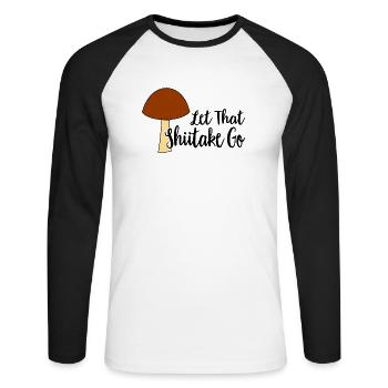 Cueilleur de champignons Chasseurs de champignons Amateurs de champignons Champignons Ferme de champignons - T-shirt baseball manches longues Homme - blanc/noir - Devant - Nik (191cm)