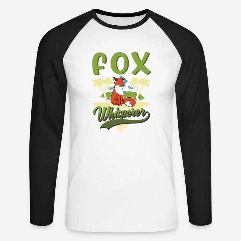 Fuchs Flüsterer Rotfuchs Fuchsflüsterer - Unisex Baseballshirt langarm - Weiß/Schwarz