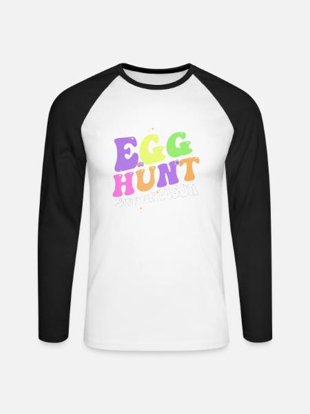 Egg Hunt Supervisor Lustige Ostern - Unisex Baseballshirt langarm - Weiß/Schwarz