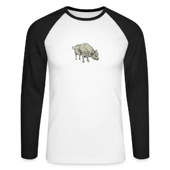 Charolais Rind I Frankreich Rinderzucht für - Unisex Baseballshirt langarm - Weiß/Schwarz - Vorne - Nik (191cm)