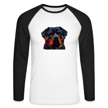 Rottweiler Dog Dogs Puppy Dog Owner Rottweiler - Unisex Long Sleeve Baseball T-Shirt - white/black - Front - Nik (191cm)
