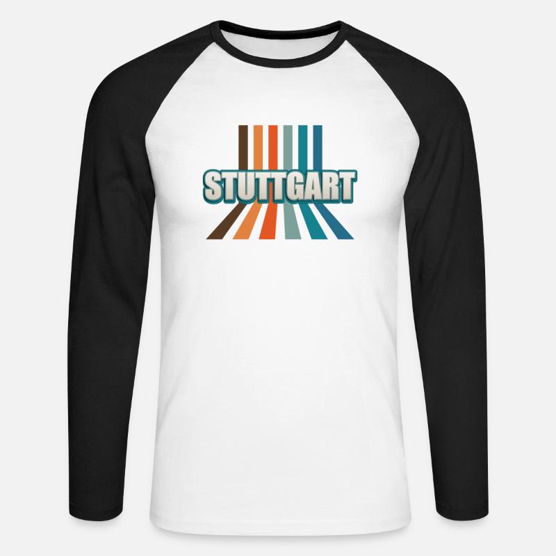 Stuttgartererin Stuttgarterer Stuttgarter - Unisex Baseballshirt langarm - Weiß/Schwarz