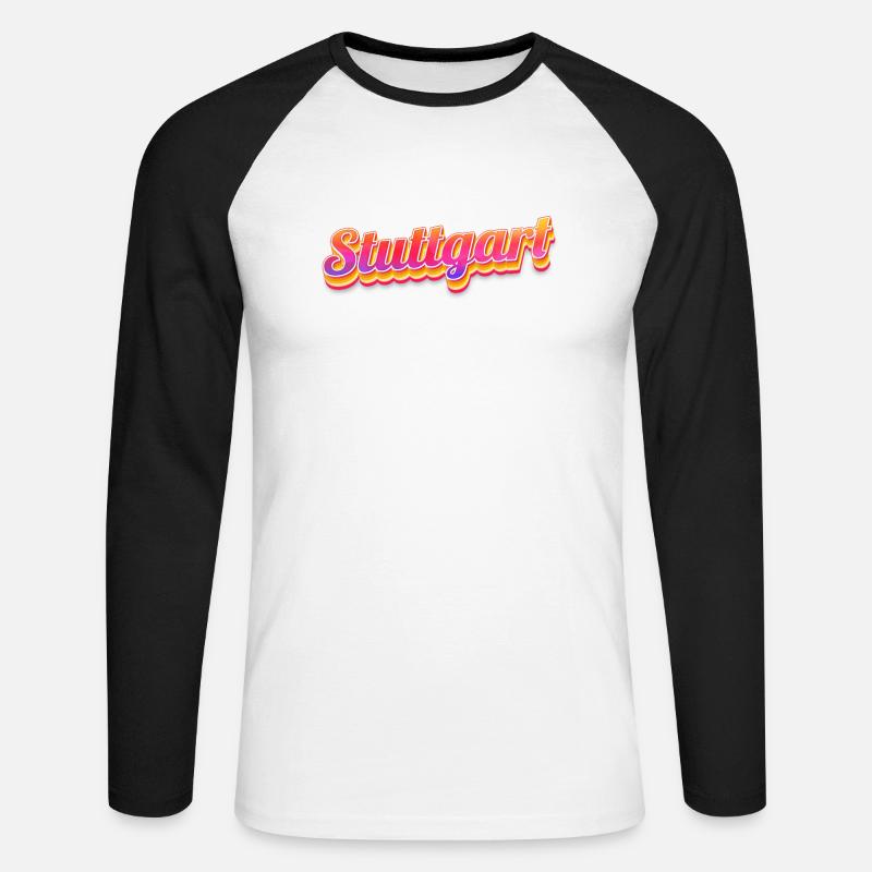 Stuttgartererin Stuttgarterer Stuttgarter - Unisex Baseballshirt langarm - Weiß/Schwarz