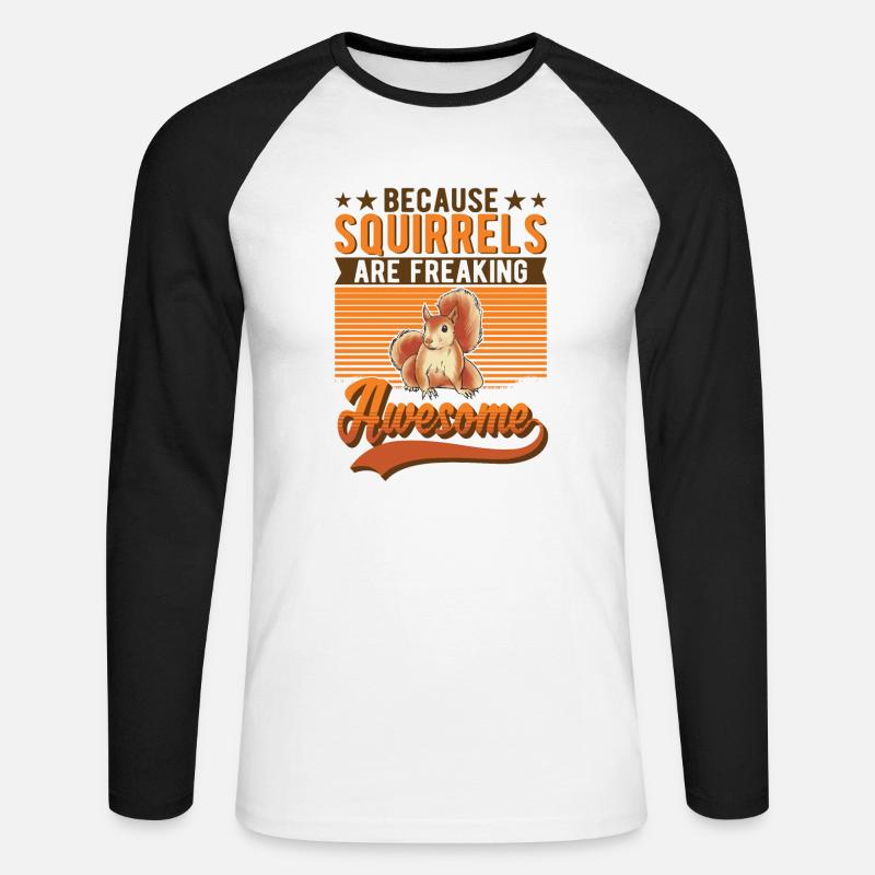 Squirrel Gift Squirrel Grey Squirrel - Unisex Long Sleeve Baseball T-Shirt - white/black