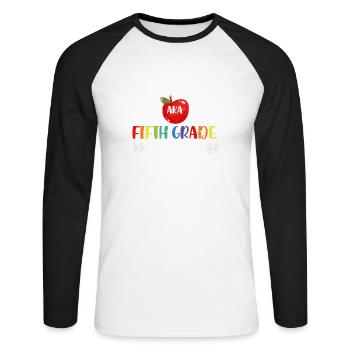 Dream Team aka Fifth Grader 5th School Teacher - Unisex Long Sleeve Baseball T-Shirt - white/black - Front - Nik (191cm)