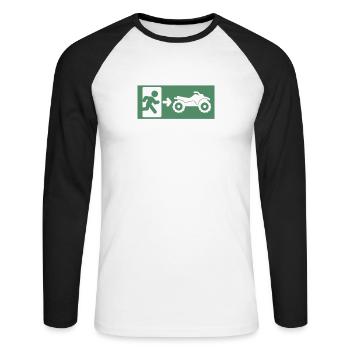 Funny Quad ATV Enthusiasts Quad Racers - T-shirt baseball manches longues Homme - blanc/noir - Devant - Nik (191cm)