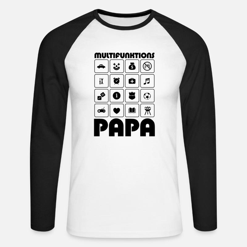 Multifunction Daddy Father's Day Gift - Unisex Long Sleeve Baseball T-Shirt - white/black