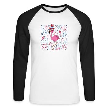 4 juillet, ils détestent les États-Unis parce qu’ils ne sont pas les États-Unis - T-shirt baseball manches longues Homme - blanc/noir - Devant - Nik (191cm)
