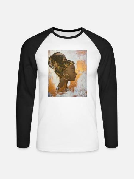 Afrikanische Königin - Unisex Baseballshirt langarm - Weiß/Schwarz