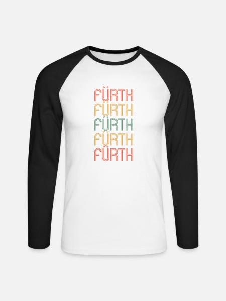 Fürtherin Fürther Fürth - Unisex Baseballshirt langarm - Weiß/Schwarz