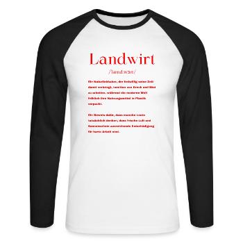 Landwirt Definition - Unisex Baseballshirt langarm - Weiß/Schwarz - Vorne - Nik (191cm)