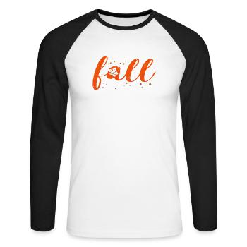 Autumn Foliage Orange Leaf Autumn Leaves Season Colorful - Unisex Long Sleeve Baseball T-Shirt - white/black - Front - Nik (191cm)