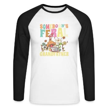 Somebody's Feral Grandfather Wild Family Grandpa - Unisex Long Sleeve Baseball T-Shirt - white/black - Front - Nik (191cm)