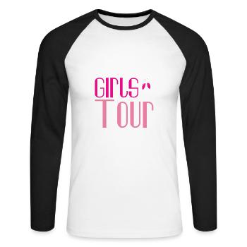 Tournée des filles en Croatie - T-shirt baseball manches longues Homme - blanc/noir - Devant - Nik (191cm)