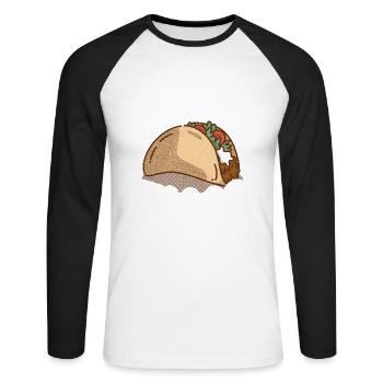 The Bump Wants Tacos 3 - Unisex Baseballshirt langarm - Weiß/Schwarz - Vorne - Nik (191cm)
