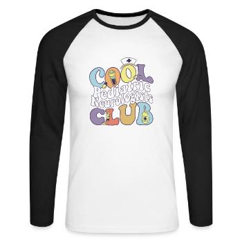 Cool Pediatric Neurologists Club Pedia Squad - Unisex Long Sleeve Baseball T-Shirt - white/black - Front - Nik (191cm)