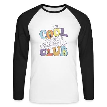 Cool Plastic Surgeons Club Chirurgie Escouade Cosmétique - T-shirt baseball manches longues Homme - blanc/noir - Devant - Nik (191cm)