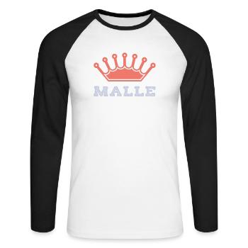 Maillot Malle 23 2023 - T-shirt baseball manches longues Homme - blanc/noir - Devant - Nik (191cm)