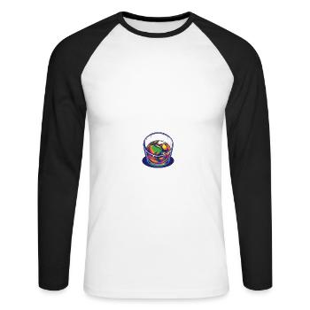 LGBT Proud Ally I Like My Bourbon Straight Gay - Unisex Long Sleeve Baseball T-Shirt - white/black - Front - Nik (191cm)