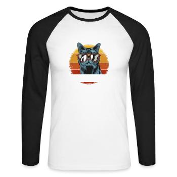 Génial depuis 1969, 54 ans, 54e anniversaire - T-shirt baseball manches longues Homme - blanc/noir - Devant - Nik (191cm)