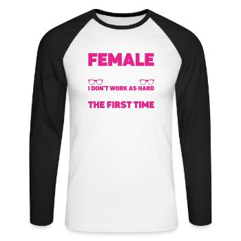 Optician Gift Optometry - Unisex Long Sleeve Baseball T-Shirt - white/black - Front - Nik (191cm)