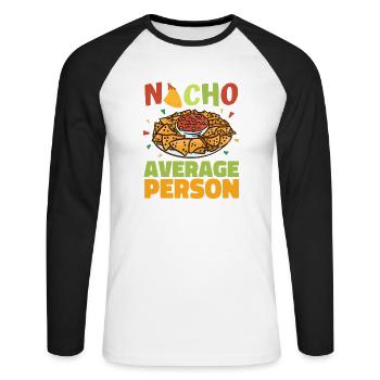 Nacho Salsa Dip Mexikanisch Mexiko Latino - Unisex Baseballshirt langarm - Weiß/Schwarz - Vorne - Nik (191cm)