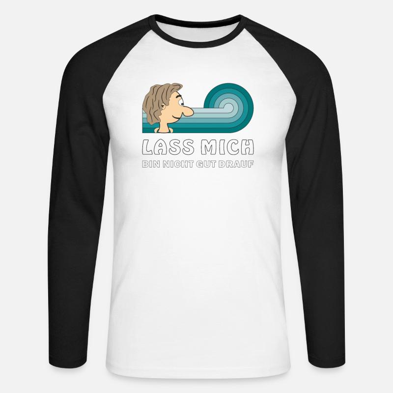 COMIC KOPF LASS MICH - Unisex Baseballshirt langarm - Weiß/Schwarz