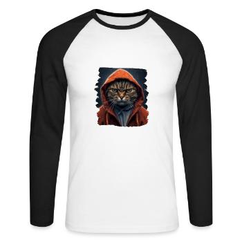 Hab mich auf Geduld testen lassen war bin negativ - Unisex Baseballshirt langarm - Weiß/Schwarz - Vorne - Nik (191cm)