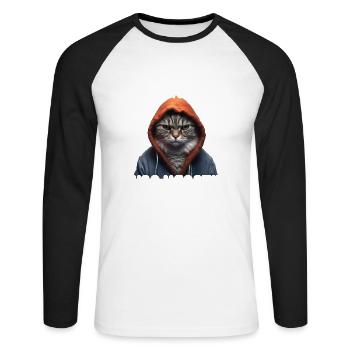 Hab mich auf Geduld testen lassen war bin negativ - Unisex Baseballshirt langarm - Weiß/Schwarz - Vorne - Nik (191cm)