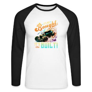 Hot Rod, ce n’est pas acheté son rat construit et muscle car - T-shirt baseball manches longues Homme - blanc/noir - Devant - Nik (191cm)