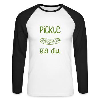 Das ist mein Gurkenkostüm Es ist eine Art großes - Unisex Baseballshirt langarm - Weiß/Schwarz - Vorne - Nik (191cm)