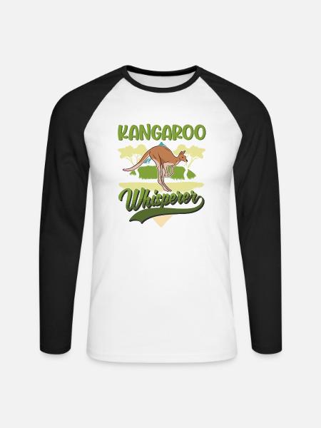 Kangaroo Whisperer Australia Kangaroo - Unisex Long Sleeve Baseball T-Shirt - white/black