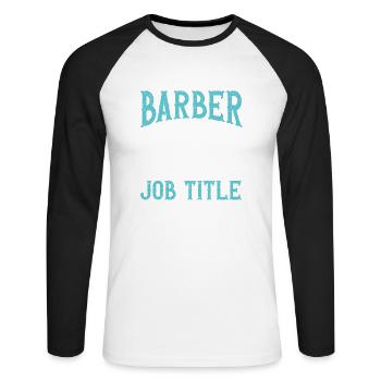 Lustiges Friseur Geschenk Stylist Friseur - Unisex Baseballshirt langarm - Weiß/Schwarz - Vorne - Nik (191cm)