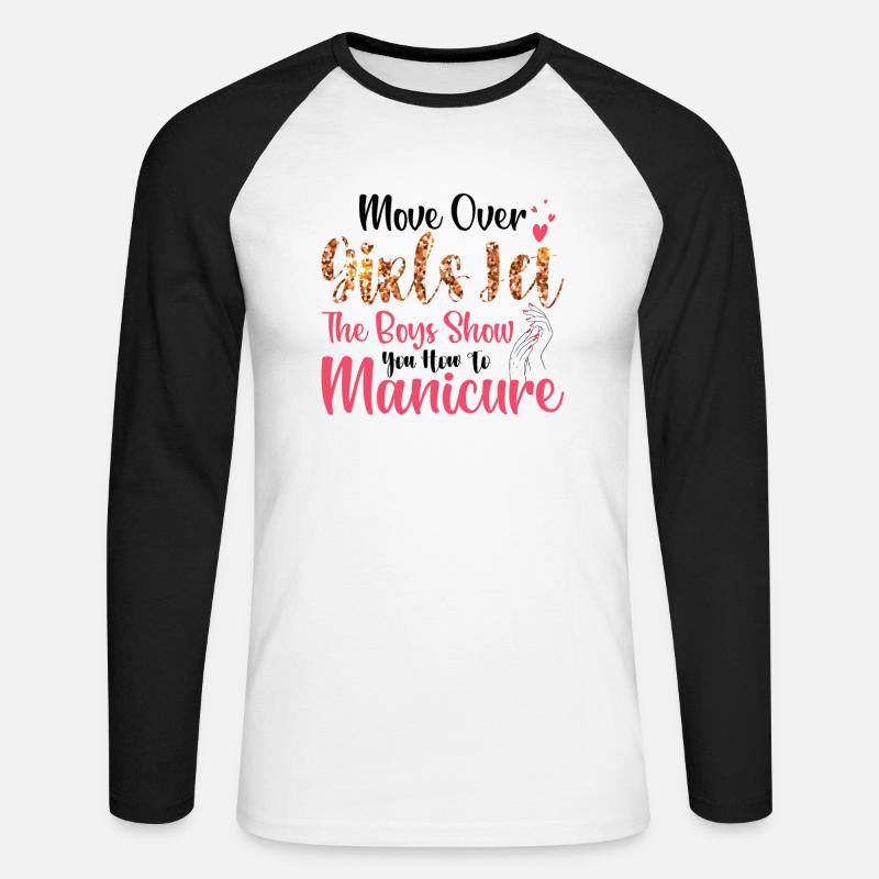 Platz Da, Mädchen - Nageltechnikerinnen - Unisex Baseballshirt langarm - Weiß/Schwarz
