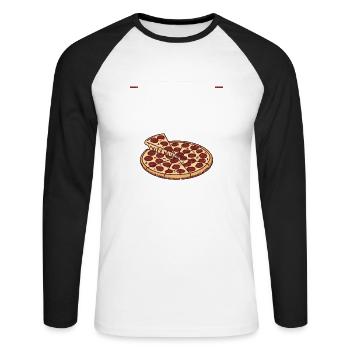 Pizza Italy Food Pizza Makers - Unisex Long Sleeve Baseball T-Shirt - white/black - Front - Nik (191cm)