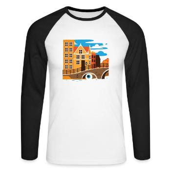 Schlemm's Canal Funny Optometrist Opthalmologist - Unisex Long Sleeve Baseball T-Shirt - white/black - Front - Nik (191cm)