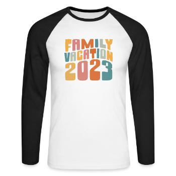Family Vacation 2023 Making Memories - Unisex Baseballshirt langarm - Weiß/Schwarz - Vorne - Nik (191cm)