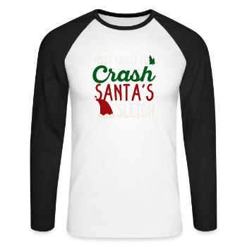 Der wahrscheinlichste Absturz des Schlittens - Unisex Baseballshirt langarm - Weiß/Schwarz - Vorne - Nik (191cm)