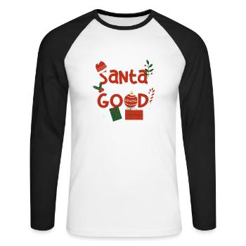 Most likely request to Santa Claus - Unisex Long Sleeve Baseball T-Shirt - white/black - Front - Nik (191cm)