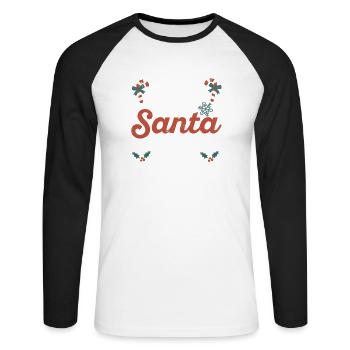 Most likely request to Santa Claus - Unisex Long Sleeve Baseball T-Shirt - white/black - Front - Nik (191cm)