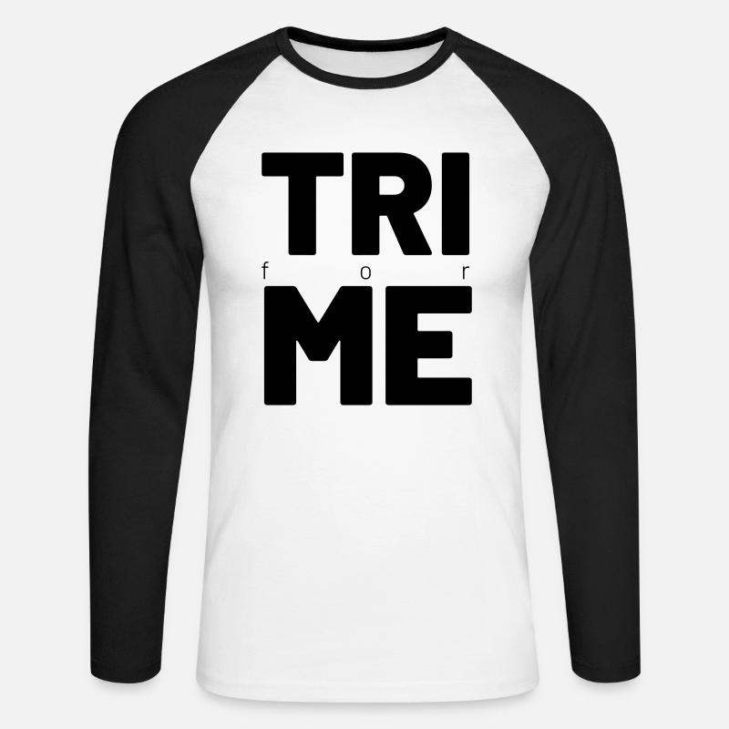 TRI for ME - Unisex Baseballshirt langarm - Weiß/Schwarz