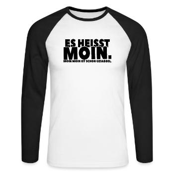 Moin Moin Sabbel-Spaß - Unisex Baseballshirt langarm - Weiß/Schwarz - Vorne - Nik (191cm)