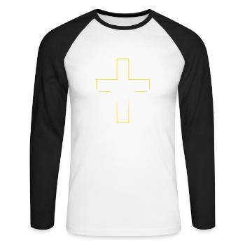 Religious Christian Scripture Jesus Christ Is - Unisex Long Sleeve Baseball T-Shirt - white/black - Front - Nik (191cm)