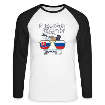 Straight Trippin' Slovakia Vacation Tour Travel - Unisex Baseballshirt langarm - Weiß/Schwarz - Vorne - Nik (191cm)