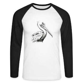 Pelican - Unisex Long Sleeve Baseball T-Shirt - white/black - Front - Nik (191cm)