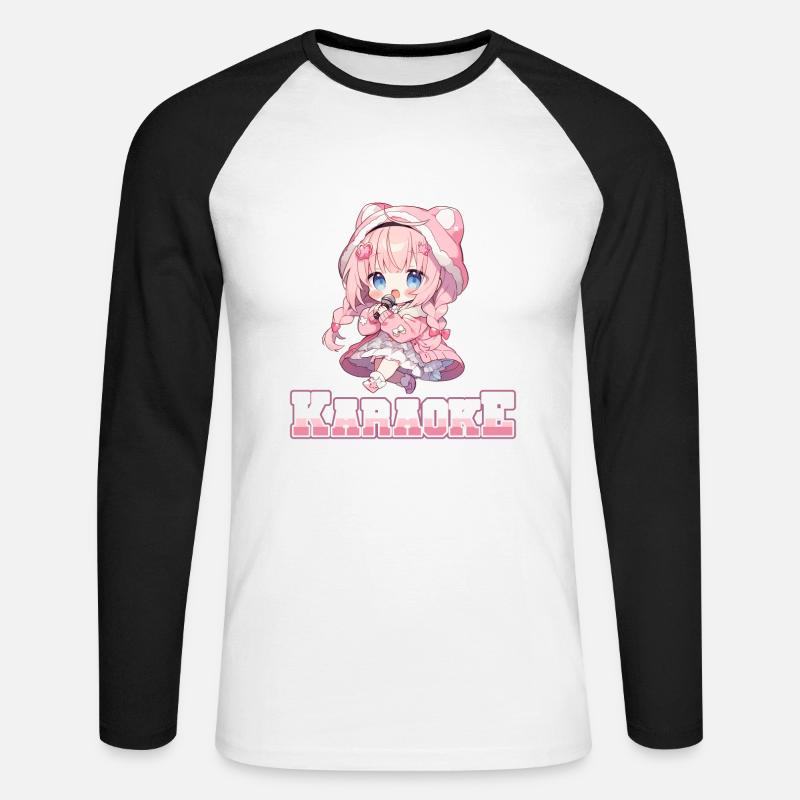 Easily distracted by Karaoke - Unisex Baseballshirt langarm - Weiß/Schwarz