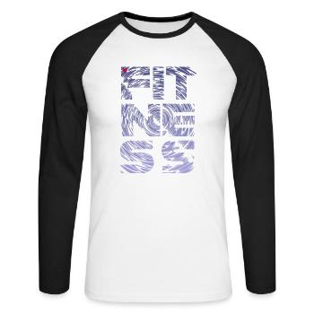 FITNESS storm II - Unisex Baseballshirt langarm - Weiß/Schwarz - Vorne - Nik (191cm)