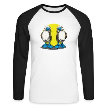 Galapagos Islands - Unisex Baseballshirt langarm - Weiß/Schwarz - Vorne - Nik (191cm)