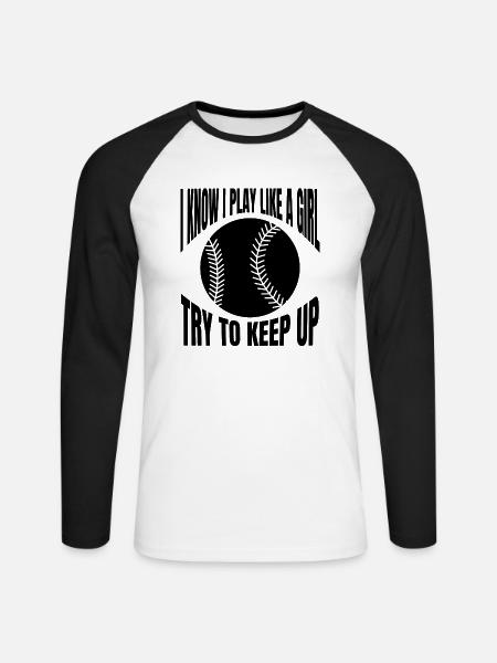 Baseball Baseballspieler Baseballer Baseballteam - Unisex Baseballshirt langarm - Weiß/Schwarz