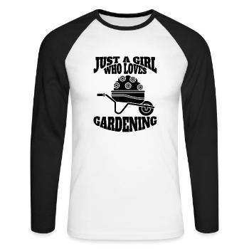 Hobbygärtner Garten Gärtner Obstgarten Geschenk - Unisex Baseballshirt langarm - Weiß/Schwarz - Vorne - Nik (191cm)